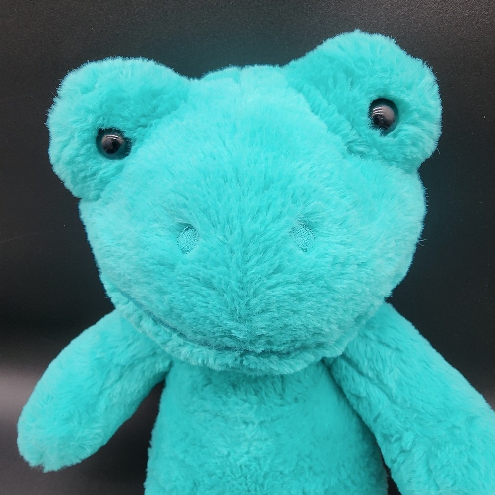 Build-A-Bear 16" Teal Blue Frog Plush Stuffed Animal Toy Cottagecore Kidcore